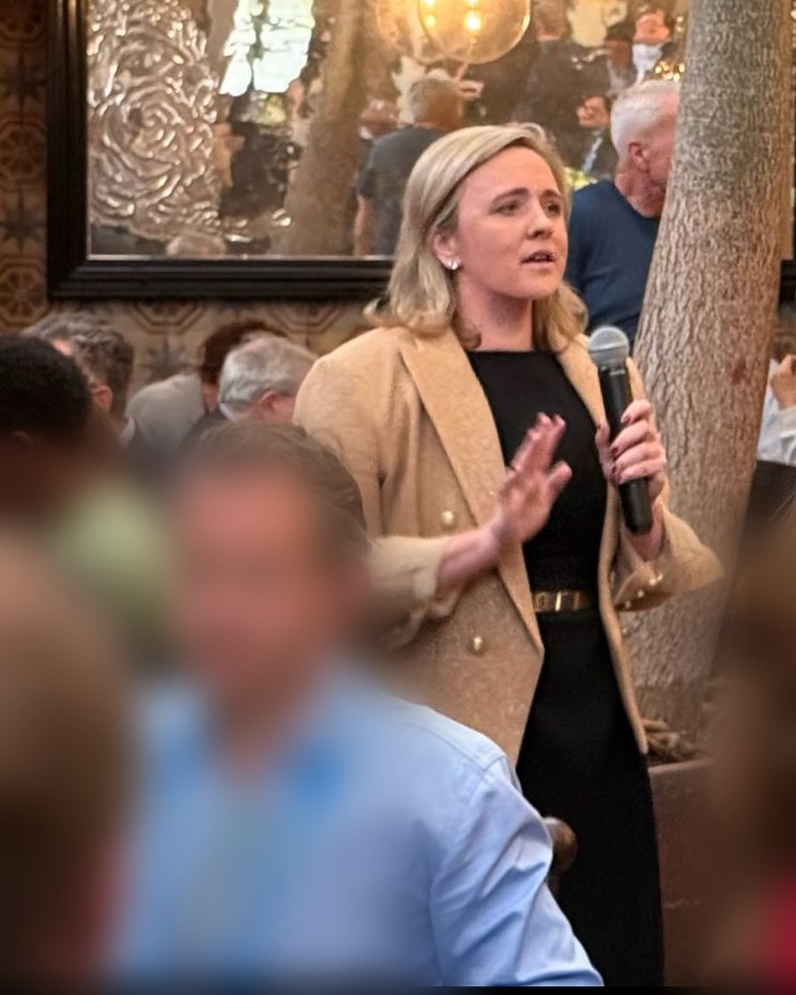 Katie Tarbox speaking at an event